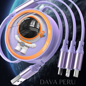 CABLE USB RETRÁCTIL 3 EN 1