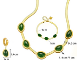 💚SET DE JOYAS EMERALDA LUX® (COLLAR, PULSERA Y PENDIENTES PARA UN TOQUE DE ELEGANCIA)💚