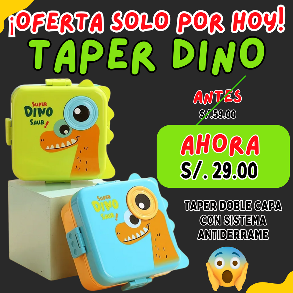 TAPER DINOSAURIO DOBLE CAPA + SISTEMA ANTIDERRAME 🦖