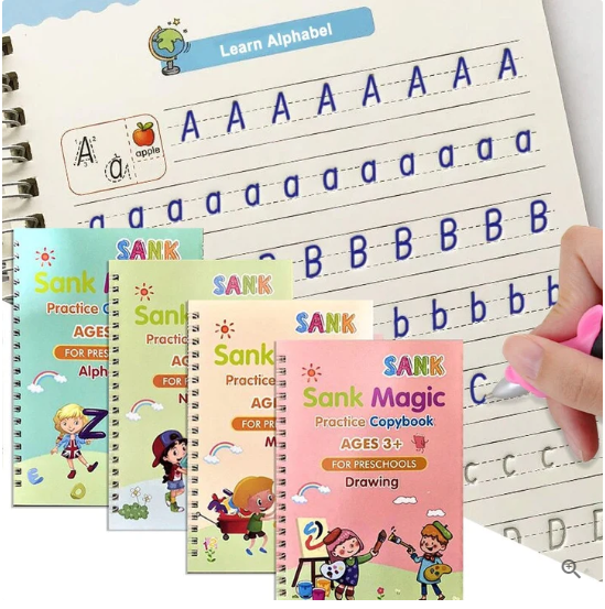 📔SET DE CUADERNO MÁGICO(4 CUADERNOS + LAPICEROS MÁGICO)